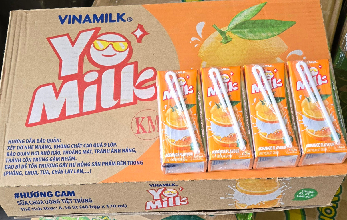 VINAMILK BRAND - YOMILK YOGURT DRINK [ ORANGE FLAVOR ]